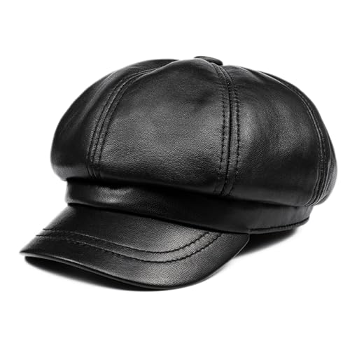 ZMNKH Femmes Chapeau Baker Boy en Cuir Chapeau Newsboy Casquette Visière Beret Chapeau Automne Hiver Chapeau Golf Dames