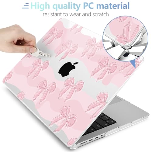 Image of MEEgoodo Case for M5 MacBook Pro 16 inch Case 2026 2024 2023 2021 with M5 M4 M3 M2 M1 Pro /Max Chip, Fit Model A3429 /A3428 /A3403 /A3186 /A2991 /A2780 /A2485, Melted Bow