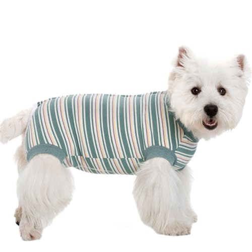 JPETTO猫 術後服 犬 術後ウェア 犬 パジャマ スキンウエア ペット術後カバー服 保護服皮膚保護 傷口保護 傷舐め 避妊 引っ掻き防止 男の子 女の子 兼用25-522グリーンXS