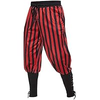 Beokeuioe Pantalones medievales para hombre, disfraz de pirata,
