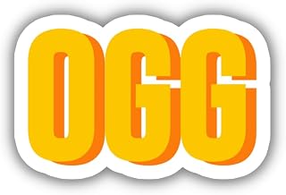 OGG Double Layer Airport Code Sticker, 3D Shadow Block Decal, Vinyl Travel Sticker Laptop Lugage Journal, Cute Retro Décor (Yellow)