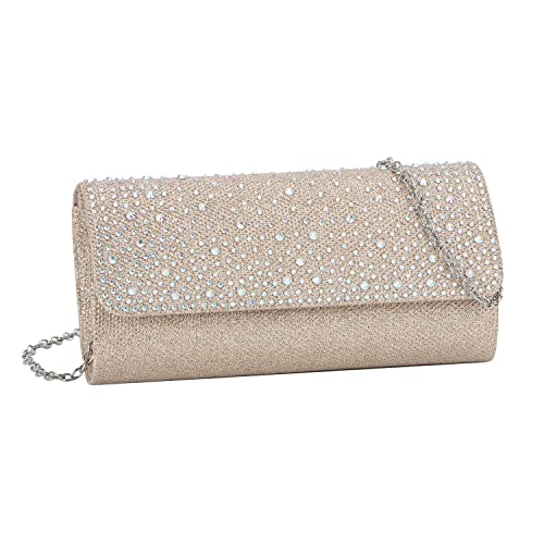 EVEOUT Carteras de mano y clutches con cristales Bolso para Mujer Bolsa de hombro monedero nupcial para la boda Fiesta Paseo