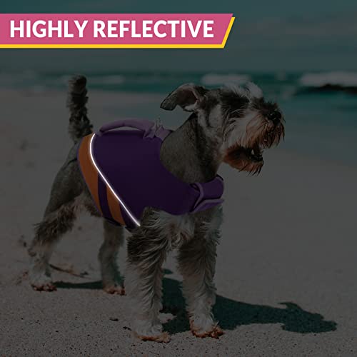 Queenmore Dog Life Jacket,Dog Life Vest For Swimming Boating,Life Jackets For Large Dogs,Ripstop Pet Life Vests With Strong Rescue Purple,Xl #TOP5