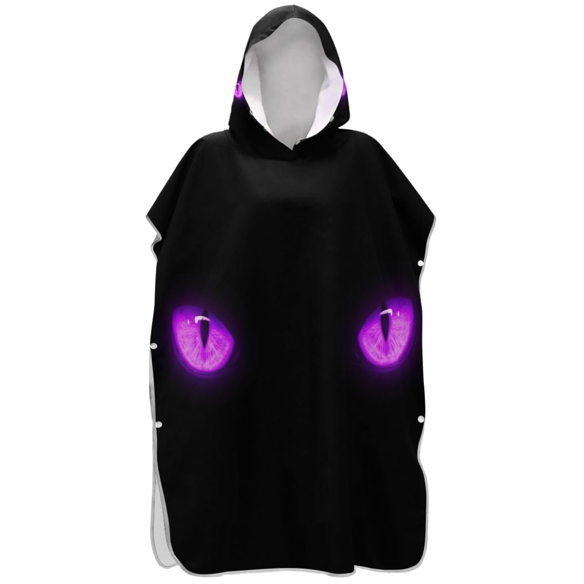 Robe de plage à capuche yeux de chat fluo contre le froid