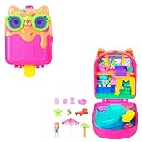 disfraz de polly pocket 6 Polly Pocket Estuche Hotel Gatito Conjunto de Juego y muñeca, Juguete de Viaje con una muñequita, un cachorrito y Accesorios temáticos