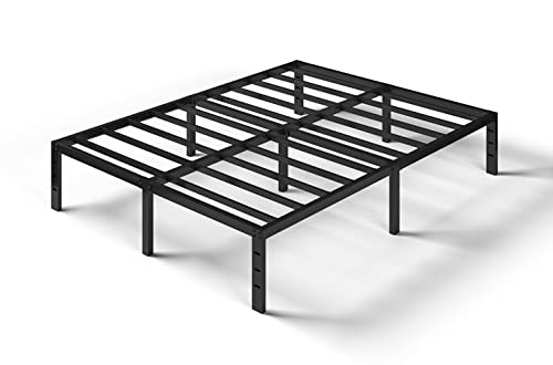Mombinus 14 Inches Tall Queen Metal Platform Bed Frame/Heavy Duty Steel Slat Support/Noise Free/Easy Assembly/No Box Spring Needed Black #TOP3