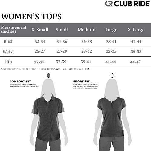 Club Ride Women's Bandara Shirt - Lightweight And Breathable Short Sleeve Button Up For Female Cyclists -Navy Plaid-Medium #TOP3