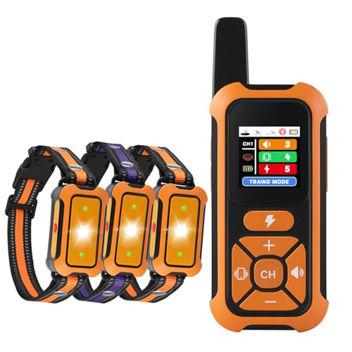 Billg Collar de Adiestramiento, Collar de Perro Vibrante para 1/2/3 Perros, 9 Niveles de Sensibilidad, Alcance de 0.9100m, Impermeable IPX7 con Bloqueo de Seguridad, Luz