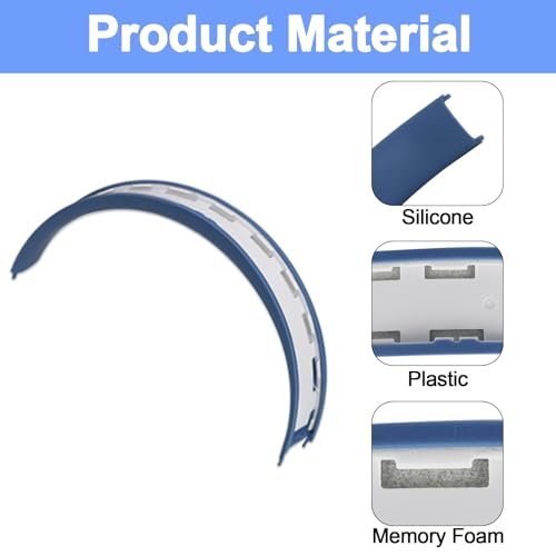 Solo4 Replacement Top Headband Foam Cushion Pad for Beats Solo 4 Headphones | Soft and Comfortable Rubber Foam Headband Repair Parts Accessories, Memory Foam Silicone Rubber Headband Cushion-Slate Blue miniatura 3