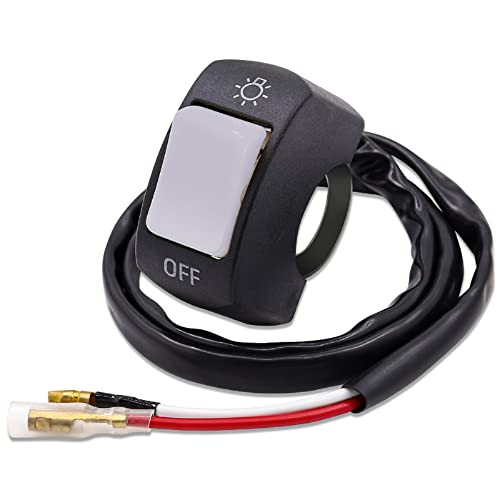 YnGia 7/8 Zoll Motorrad Lenkerschalter, Universal Lenker-Kippschalter mit Ein-/Aus-Druckknopf für U5 U7 U2 LED Scheinwerfer Scooter Elektrombile (Grau) Cover