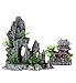 AWXZOM Extra Large Aquarium Decorations kit - â€œAncient Temple in The Mountainâ€, Japanese Aquarium Decorations Resin Aquarium Castle Decorations Aquarium Mountain View Stone