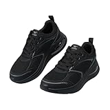 JOMIX Zapatillas Running Mujer con Amortiguación de Aire Sneakers Deportivas Ligeras y Transpirables para Fitness y Running Confort y Suela Antideslizante (Negro,39)