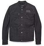 HARLEY-DAVIDSON Herren Motorradjacke Chisel Denim Trucker Schwarz Biker Freizeitjacke Motorrad Jeansjacke Denim Textil, XL