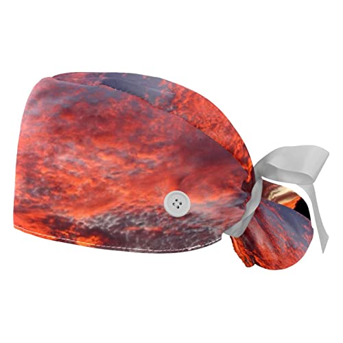 Chapeaux de travail JDEZ motif coucher de soleil casquettes ajustables