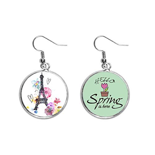 Pendientes de Torre Eiffel para paseos de primavera joyas con corazón
