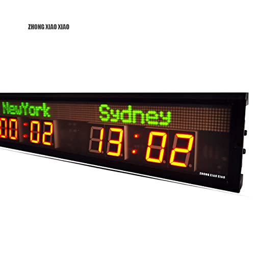 Zhong Xiao Xiao Brand Led Digital Wall Timer 2.3 Inches 4 Zone Clock,City Clock. #TOP4