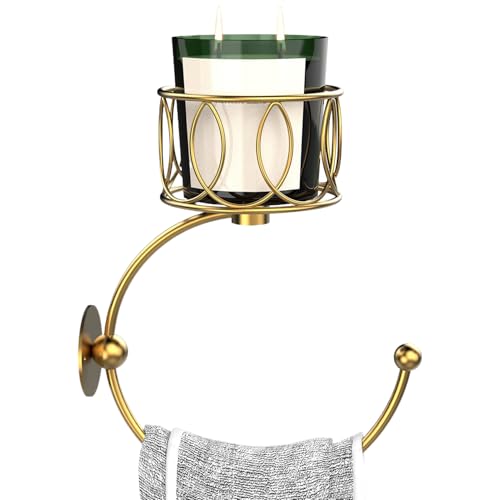 Gancho de toalla antiguo con compartimento de luz, anillo de toalla para baño | Gancho de acero antiguo para baño apartamento casa de campo dormitorio pasillo