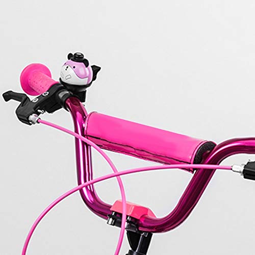 Timbre de bicicleta infantil rosa giratorio de 360 grados con dibujos 4