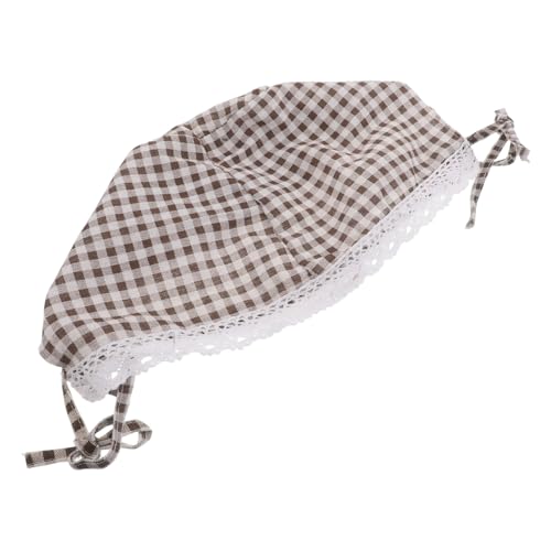 ROMISBABA Doublure en Tissu pour Panier en Osier 35X26 CM Doublure à Carreaux Café et Beige et Lavable pour Panier de Pique-Niques pour Rangement et Usage Champêtre