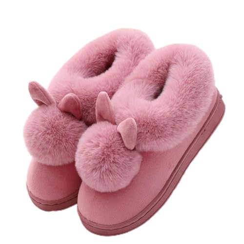 Dasongff - Zapatillas para mujer, zapatillas de animales, zapatillas de invierno, cálidas de invierno, de dibujos animados, cálidas, invierno, punta cerrada, tapas, mujeres, hombres, confort