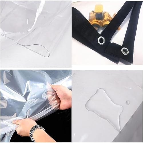 Lona impermeable transparente de 2,5 x 4 m para proteger terrazas y pérgolas 3