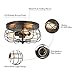 VONLUCE 15 Inch Industrial 3-Light Vintage Metal Cage Flush Mount Ceiling Light, Oil Rubbed Bronze Finish, Rustic Ceiling Lighting Fixture for Bedroom, Dining Room, Living Room, Farmhouse Lighting
