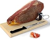 PRESENTAZIONE: Un formato comodo per gustare un buon prosciutto. Include un comodo porta prosciutto per facilitarne la preparazione. Ideale da consumare a casa e da gustare come panino, tapas o come ingrediente protagonista.