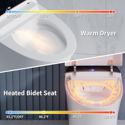 Image of Casta Diva Smart Toilet with Tank, Foam Dispenser, Soft-Close Lid, Foot Kick & Off-seat Auto Flush, Heated Seat, Warm Water & Dryer, Blackout Flush, 1.06 GPF Digital Display with Remote