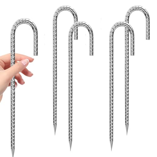 Niesporek 固定ピン 30cm キャンプペグ ロープ止め金具 ペグ ロープ止め杭 スチール鍛造ペグ タープペグ 高強度 サッカーゴール トランポリン 岩場 砂浜 砂利 硬い土 草地 農業用 4本入り