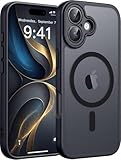 GeeKe Magnetic for iPhone 17 Case, Compatible with MagSafe, Full Camera Protection, Built-in Magnetic Ring, Drop Protection Shockproof Slim Translucent Matte Phone Case for iPhone 17 (Black)