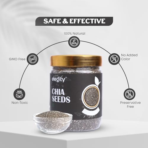 Image of Elegity Black Chia Seeds Pack of 2 (250 gm each) | Nutrient-Rich Snack | Organic | Keto Friendly