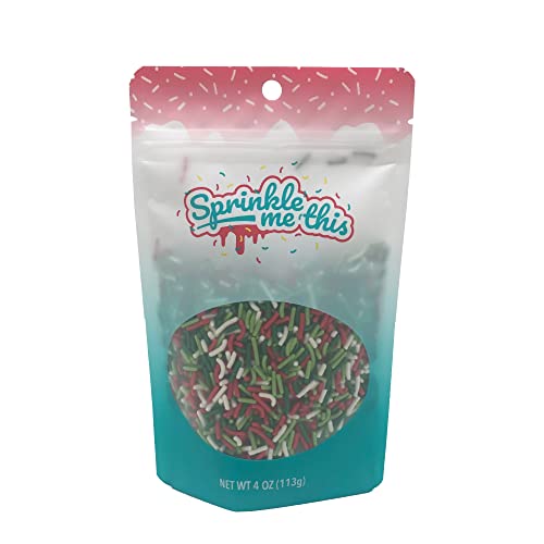 Mistletoe Magic Sprinkle Mix - 4 Oz Resealable Stand Up Candy Bag - Christmas Themed Sprinkle Topping - Bulk Holiday Sprinkles For Baking And Desserts #TOP1