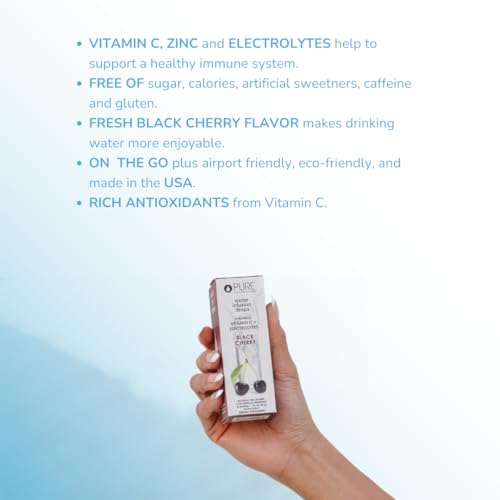 Image of Pure Inventions - Water Enhancer Drops - Delicious, Refreshing Sugar-Free Electrolyte Drops, Antioxidant Vitamin C Support, Zero Calories, No Artificial Sweeteners, Black Cherry, 30 Servings