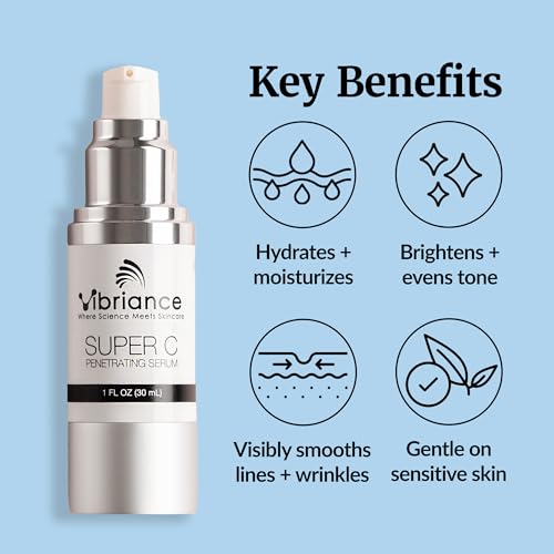 Vibriance Super C Serum for Mature Skin - All-in-One Vitamin Formula Hydrates, Firms, Lifts, Smooths, Targets Age Spots, Wrinkles, 1 fl oz