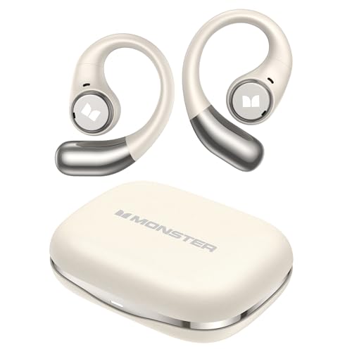 Monster Open Ear AC336 Headphones, Bluetooth 6.0 Wireless Earbuds with Stereo Sound, ENC Clear Call, 21H Playtime, Type-C Charging, Touch Control, IPX6 Waterproof Open Ear Earbuds for Outdoor by Monster - Used condition - CA$67.63
