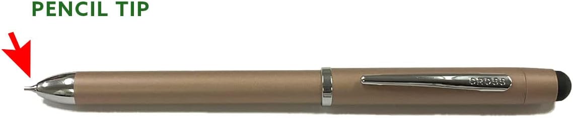 Cross Tech3+ Light Gold Multifunction Pen, 4 in 1 Ballpoint Pen Red and Black Ink, 0.5mm Pencil and Stylus