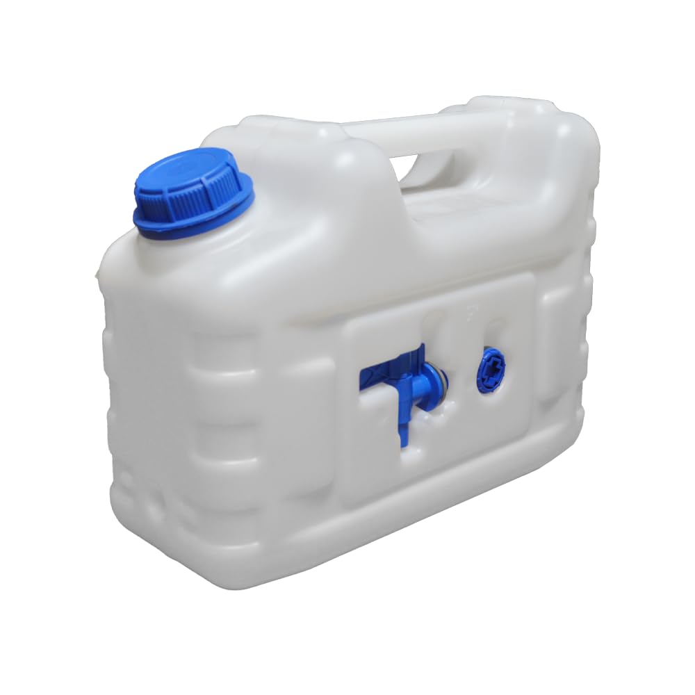 Plastic Water Container 10L Carrier With Tap Camping Portable Tank Jerry Can Handle Screw Cap Storage RocwooD