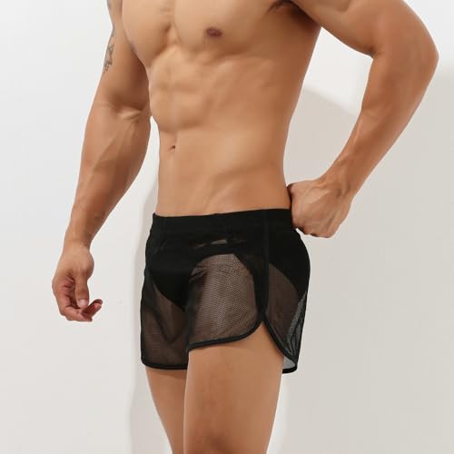 Men's Home Sexy Underwear Mesh Fun Men's Temperament and Interest Boxer Briefs2