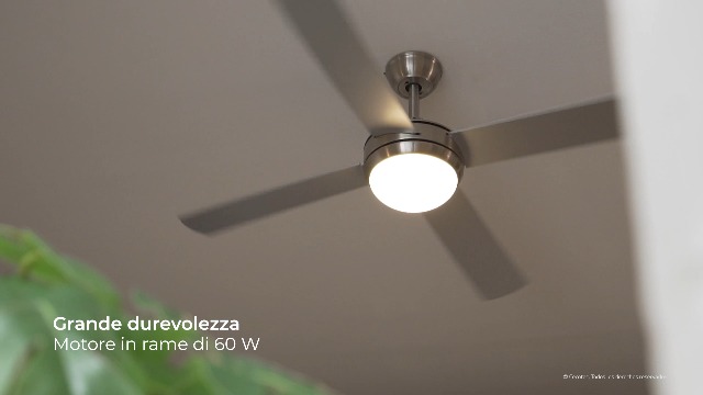 Kasart Ventilatore Da Soffitto 3 Pale – Diametro 140 Cm, 5 Velocità, Potenza 70W, Comando A Muro, 230V-50Hz