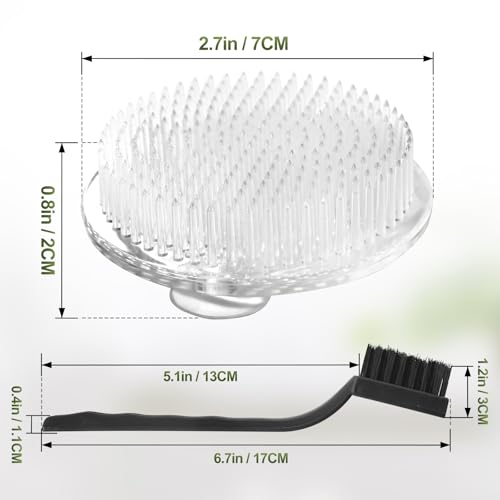 QWQKEFEUN Flower Frog,ikebana8 Exquisite Clear Plastic Three-Suction-Cup Flower Arrangement Holder＋Cleaning Brush，Used forflower Frogs for Arrangements vase 70mm / 2.76 Inch (White) (8PCS) by QWQKEFEUN - Image 7