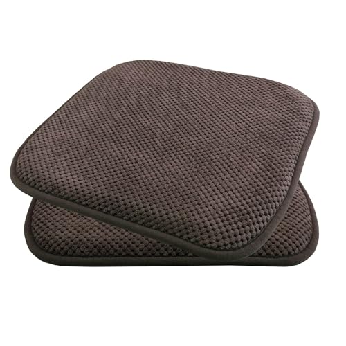 TRISENS Komfortable & praktische Gel-Kissen 40x40 - Stuhlkissen mit modernem Memory-Schaumstoff - gepolsterte Sitzkissen Out- und Indoor Gartenkissen Stuhlauflage rutschfest, Farbe:Braun, Set:2er