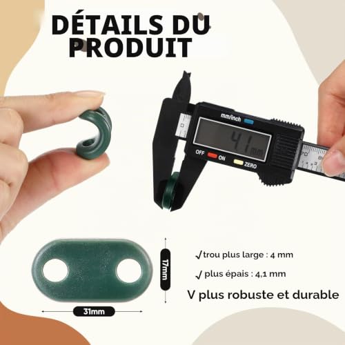 Sinmoe 50 Ensemble Kit de Fixation pour Brise-Vue, Vert – vue 3