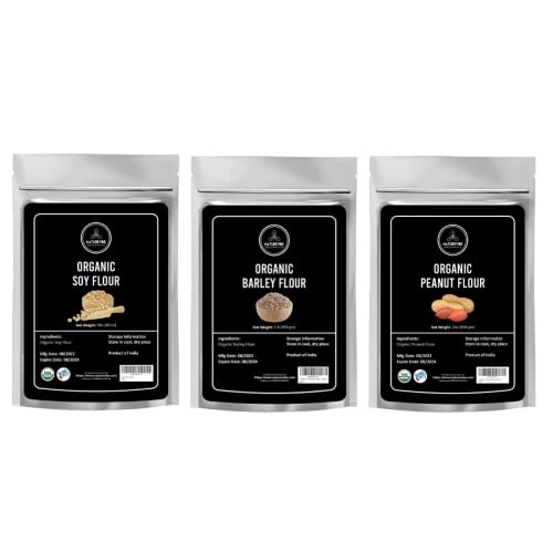 Naturevibe Botanicals Soy Flour 5Lbs Barley Flour 1Lb And Peanut Flour 2Lb | Flours Combo #TOP18
