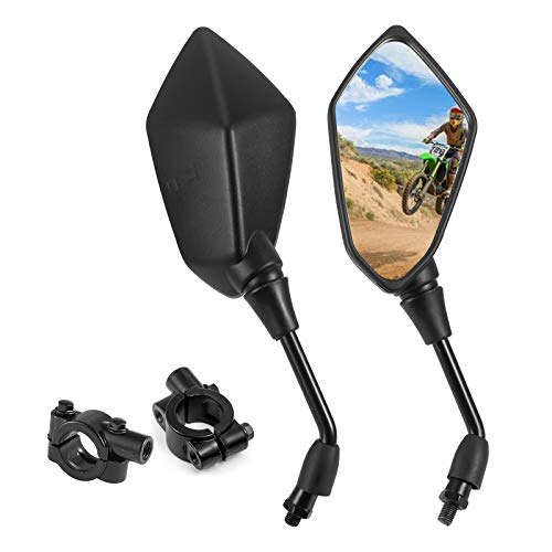 XYZCTEM Diamond Carbon Fiber be suitable All Motors and Dirt Bike ATV Rear View Mirrors Handle Bar Mount Clamp Compatible with Harley Davidson to Honda Suzuki to Kawasaki Yamaha and More