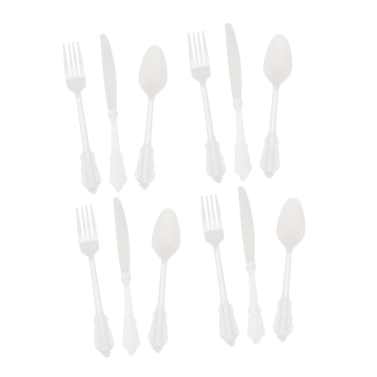 FOMIYES 12Pcs Elegant Silverware Adorable Multipurpose Knives Healthy Tablewares for Birthday Parties Weddings and Special Celebrations White
