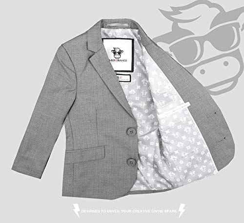 Black N Bianco Boys' First Class Slim Fit Suits Lightweight Style. Presented By Baby Muffin (14, Rustic Gray) #TOP3