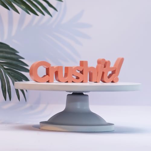 Image of NUKKAD TALES Alphabet Crush It Peach Aesthetic Table Decor - Ideal For Home Study Desk Or Office Table. Quirky Room Decoration Showpiece, Perfect For Birthdays And Corporate Gifting,22.9 cm