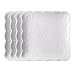 Jusalpha Square Embossed Lace Ceramic Plate-Tableware Set- 4 Pieces (6 Inches, White)