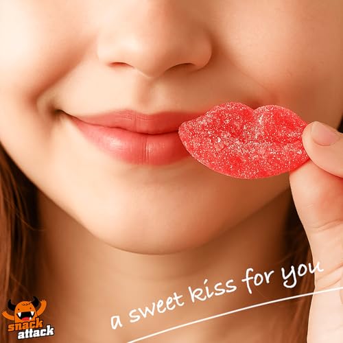Snack Attack Sour Gummy Lips Candy 10lb Bulk | Vegan, Top 8 Allergen-Free, Gluten & Gelatin Free | Halloween Candy, Movie Night Snacks, Birthday Party Favors