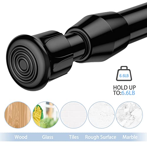 Aizesi 2Pcs Tension Rod Tier Window Short Curtain Rod,16 To 28Inch,Black,Small Short Expandable Spring Loaded Curtain Tension Rods For Cupboard,Kitchen，Small Window #TOP3